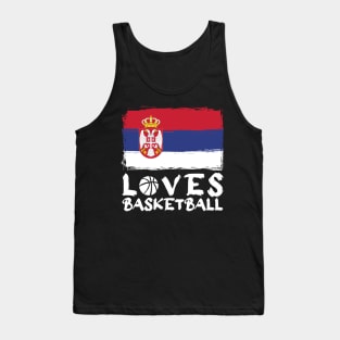 Serbia Loves Basketball Tank Top